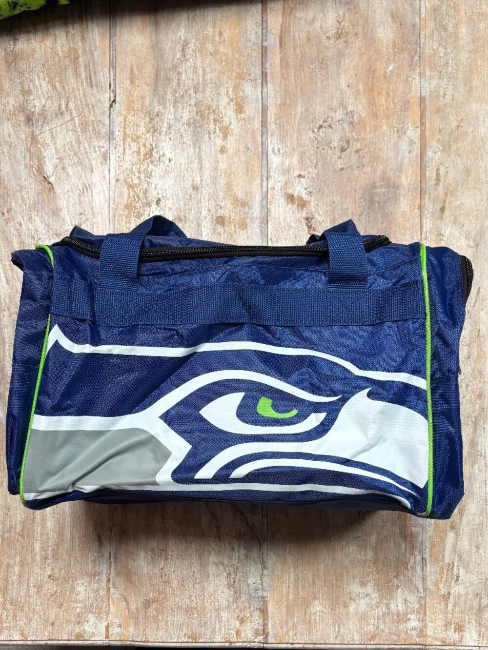 NWT, NFL Seattle Seahawks Duffel Bag, Blue & Green, 18" x 11" x 10"
